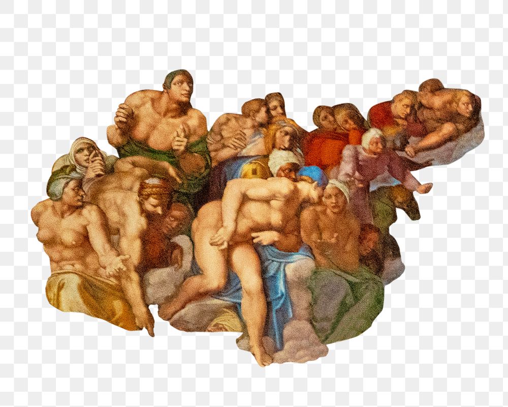Sistine Chapel fresco png sticker, ancient illustration in Vatican City on transparent background