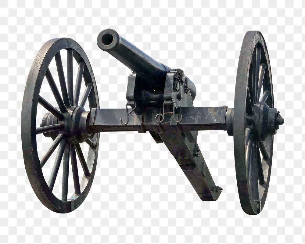 Old cannon png, transparent background