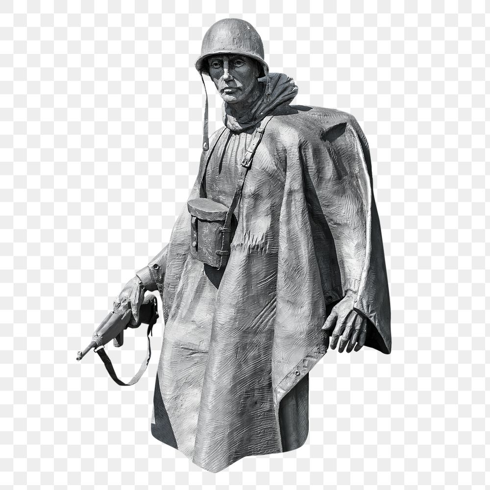 Soldier statue png, transparent background