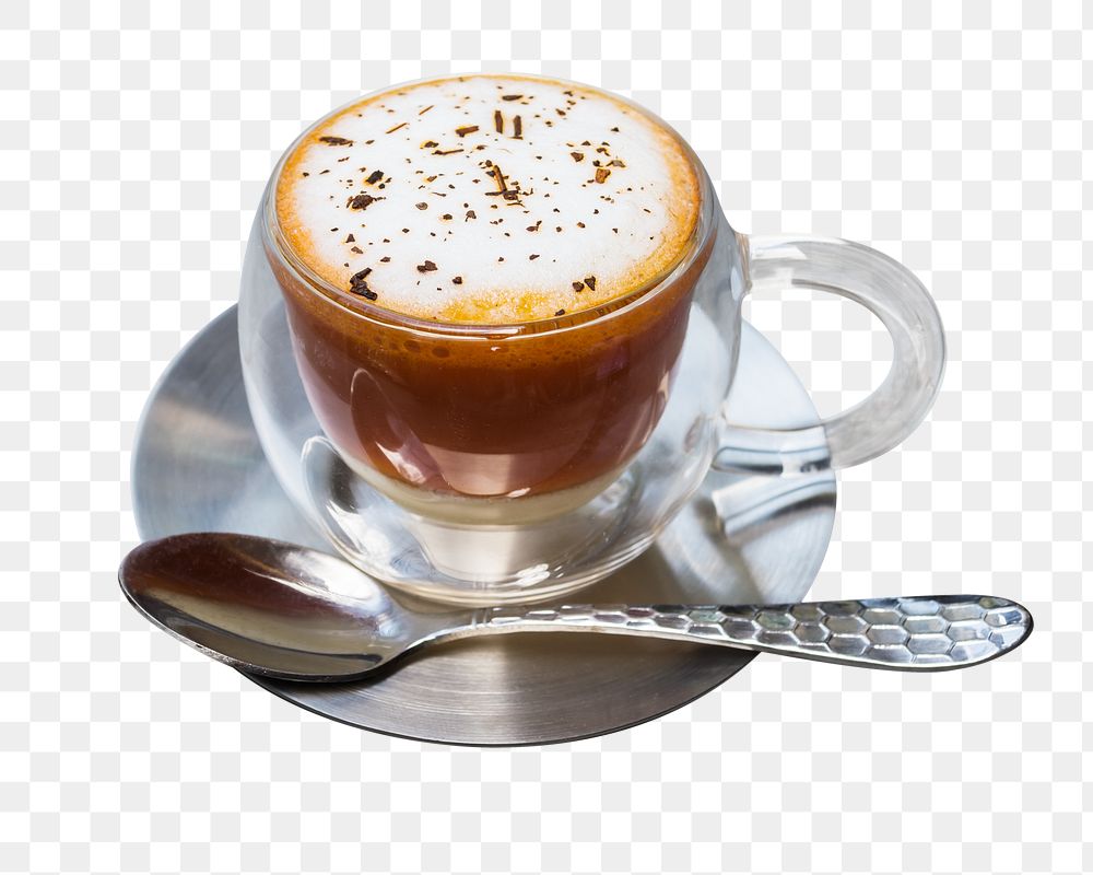 Caff&egrave; latte png sticker, transparent background