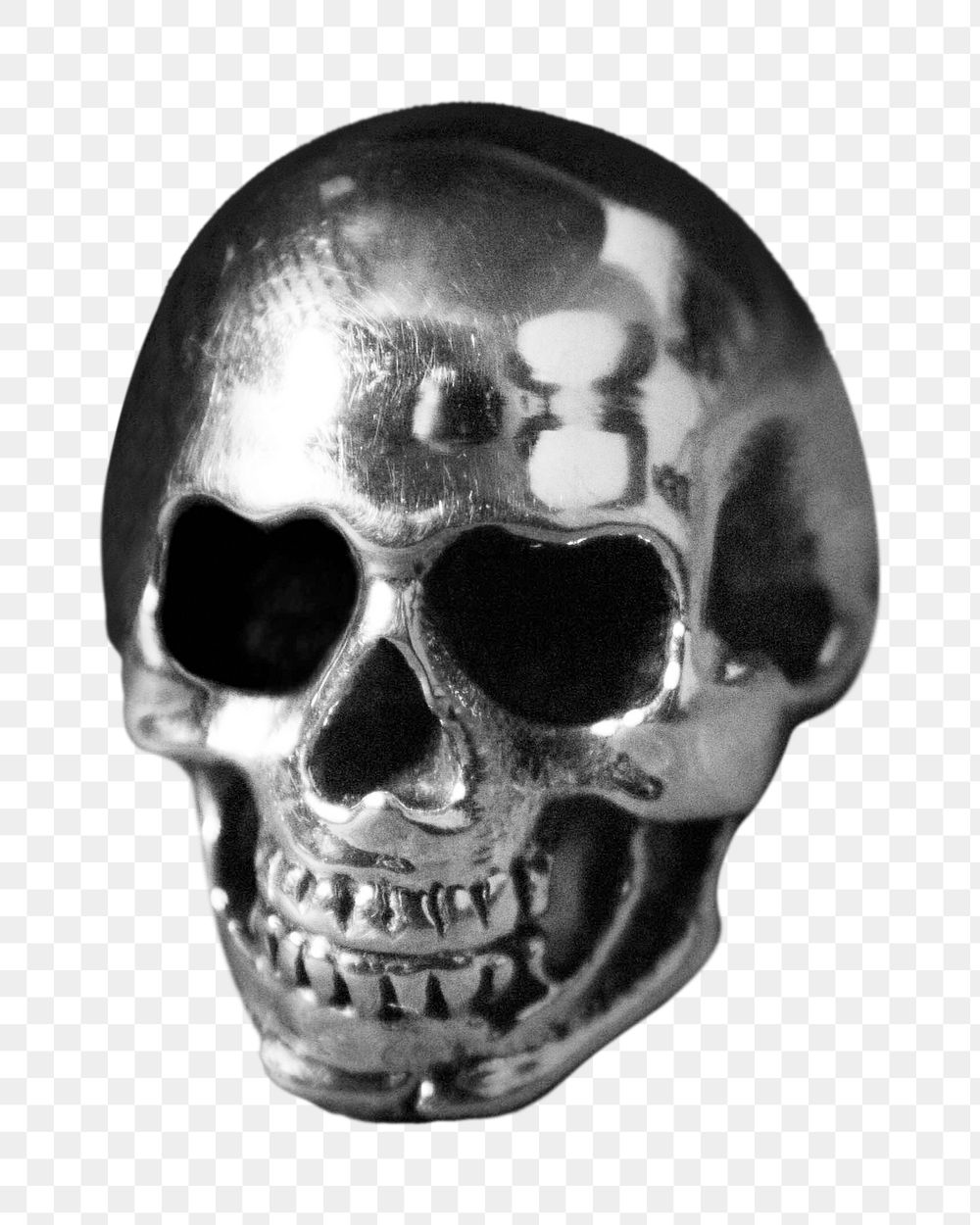 Human skull png, transparent background