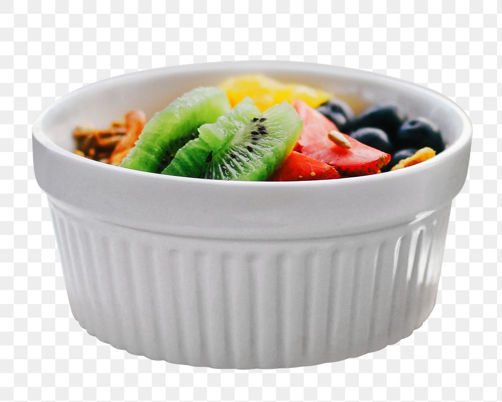Fruit cereal bowl png sticker, transparent background