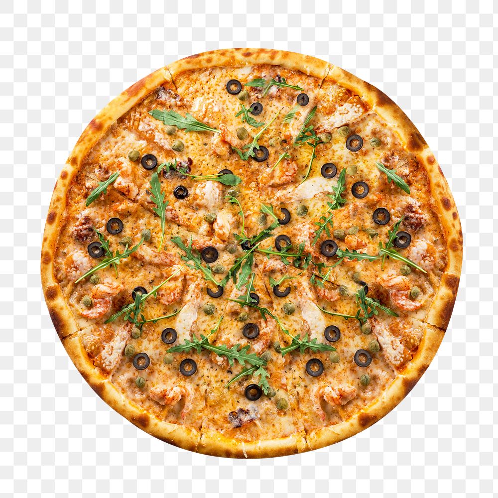 Homemade pizza food png, transparent background