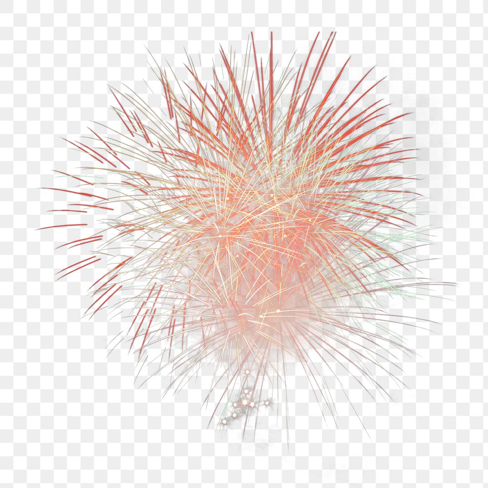 Red  firework celebration png, transparent background