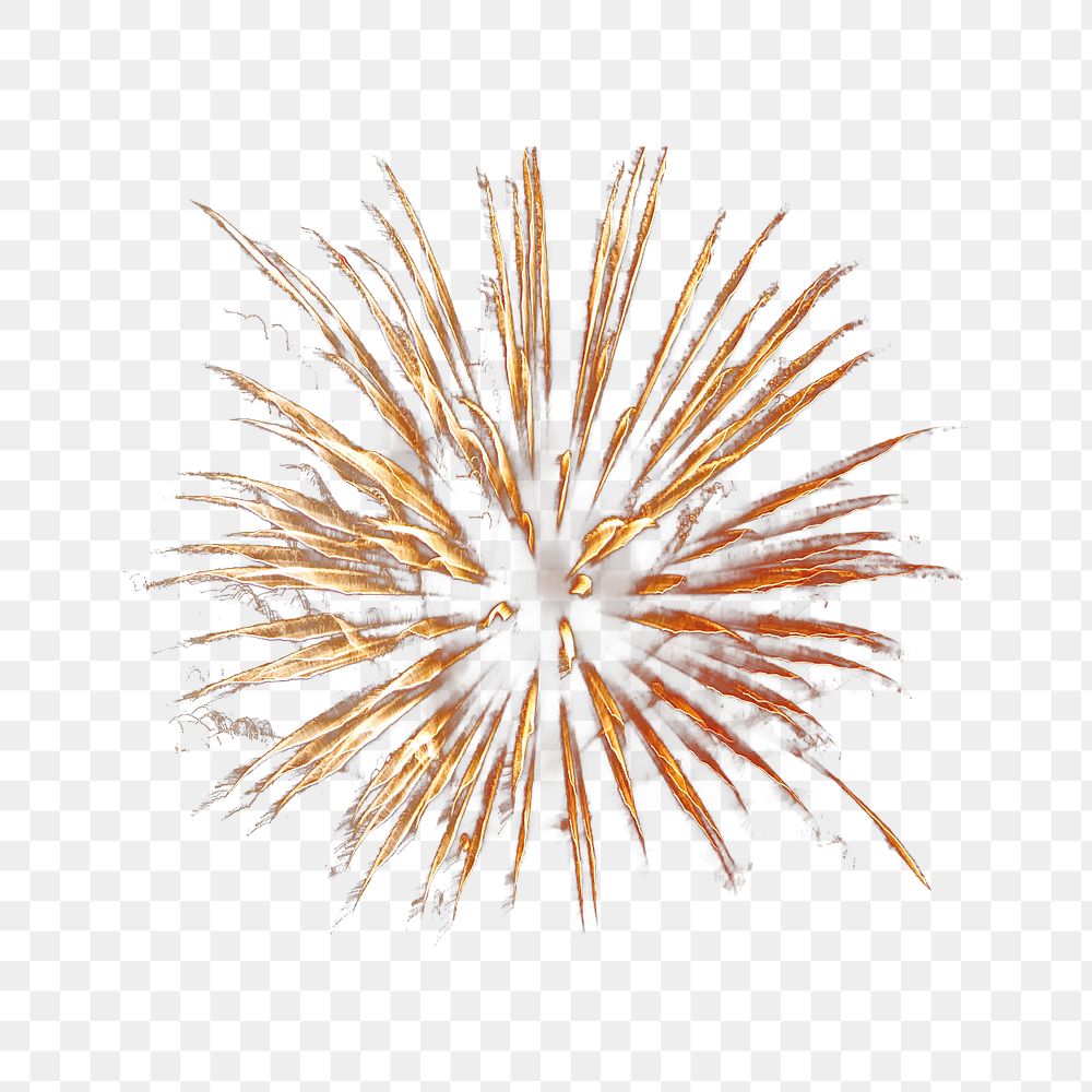 Gold fireworks png sticker, transparent background