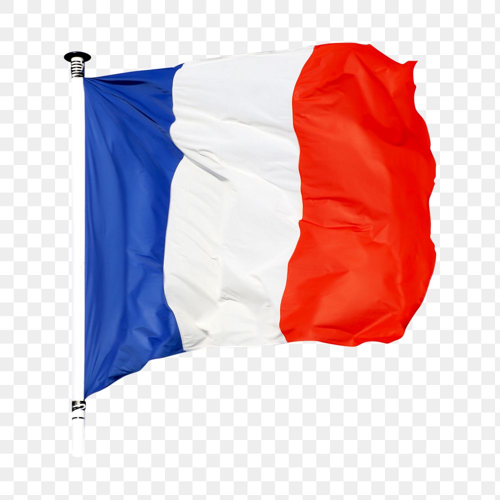 PNG French flag, collage element, transparent background