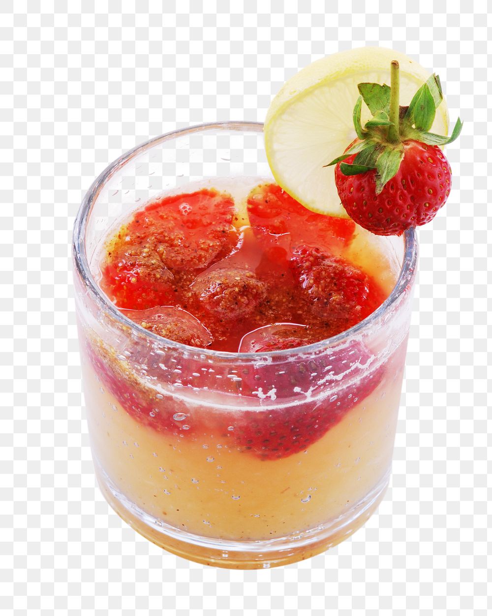 Strawberry cocktail png, transparent background