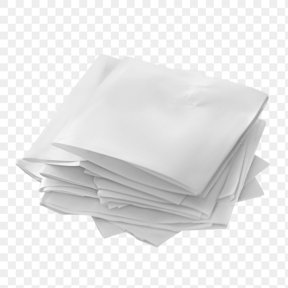 Old receipt stack png, transparent background