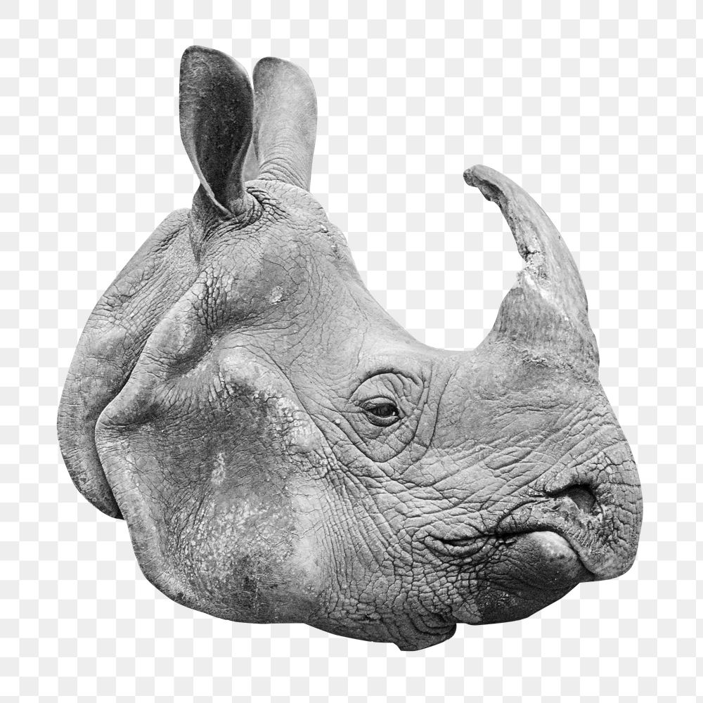 Rhino png animal, transparent background
