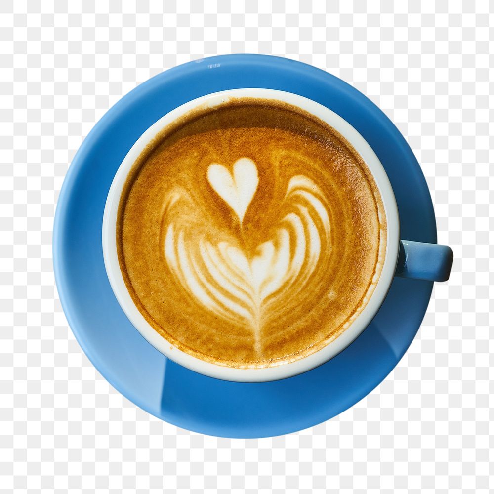 Latte coffee png, transparent background