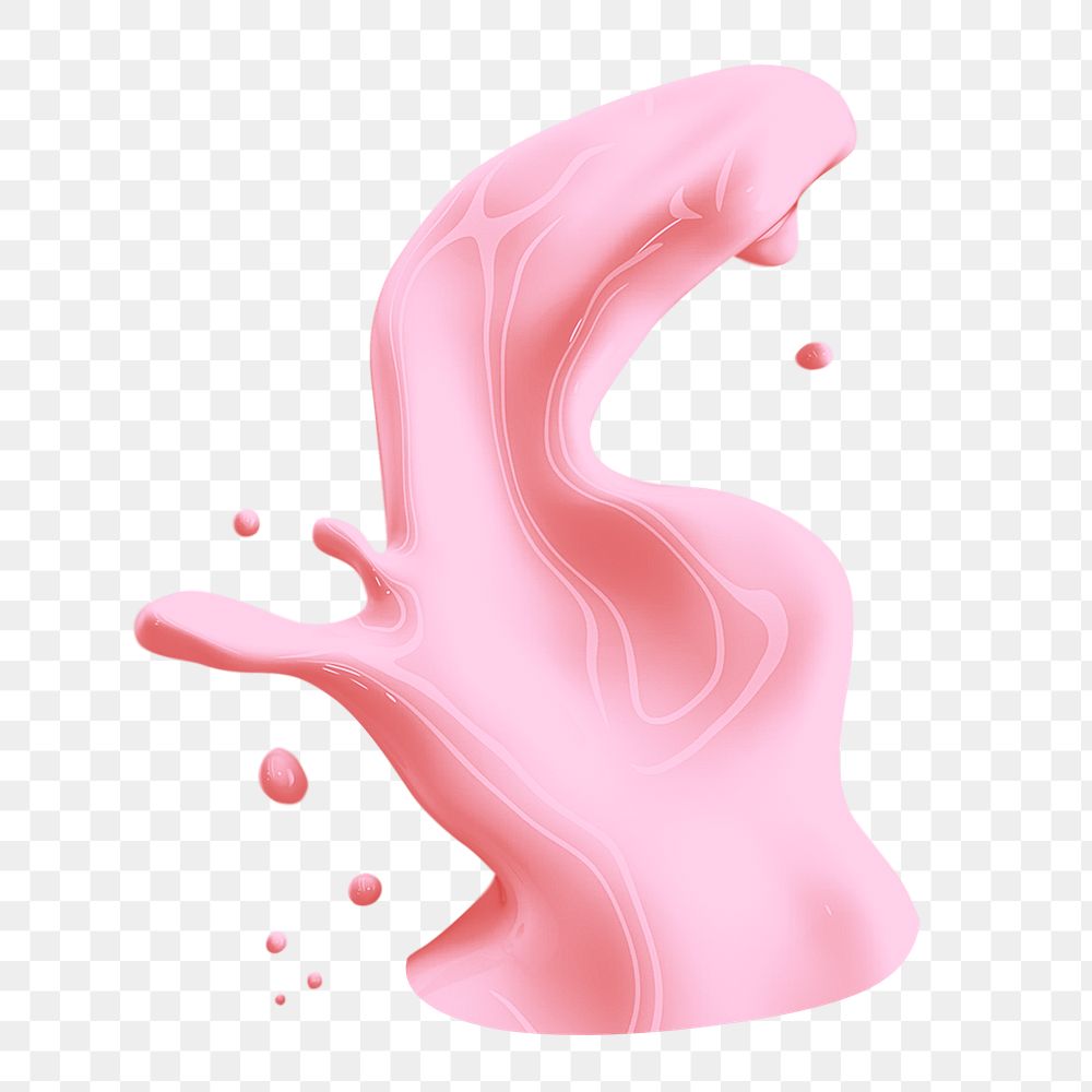 Png pink water splash sticker, transparent background