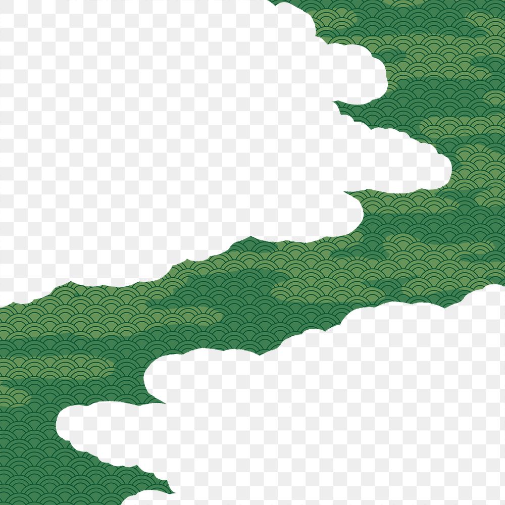 Abstract green png sticker, transparent background