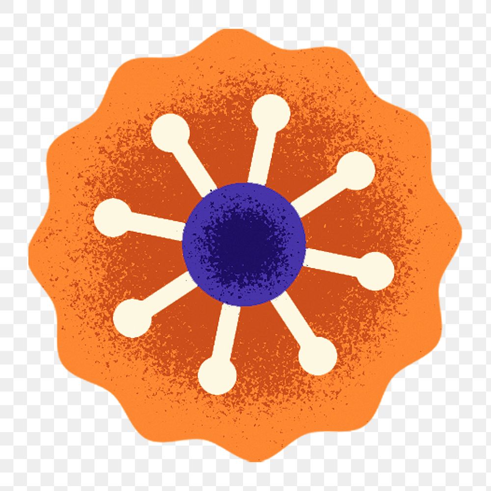 Orange flower png sticker, transparent background