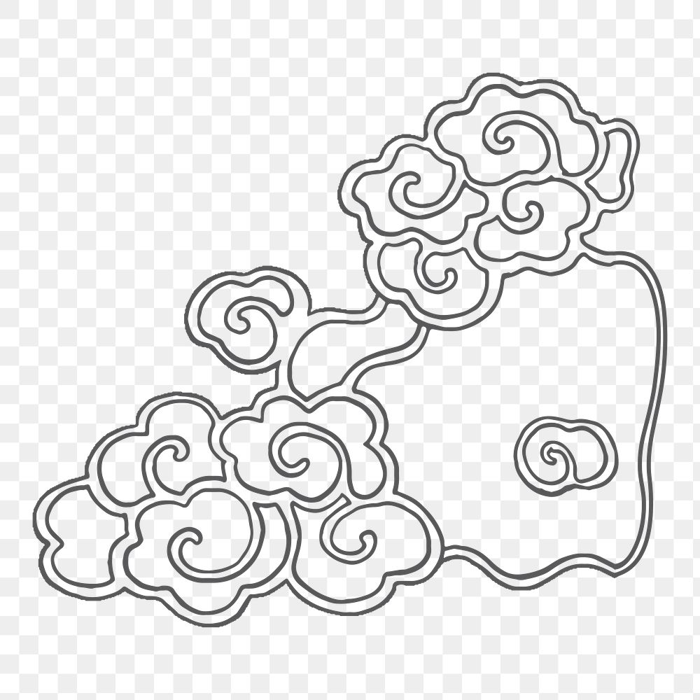 Oriental cloud png sticker, transparent background