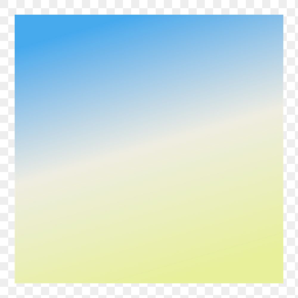 Gradient green element blue sticker, transparent background