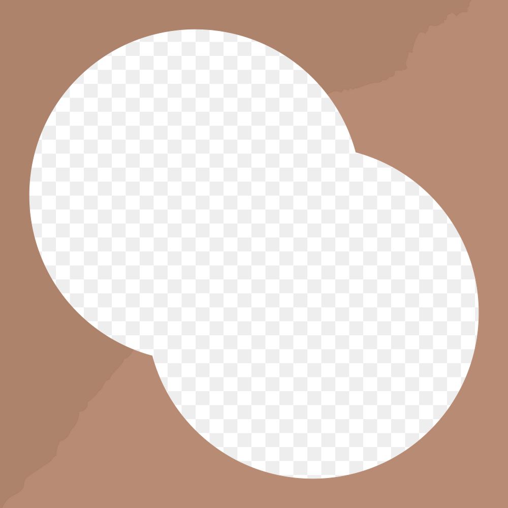 Brown frame png overlapping circles sticker, transparent design