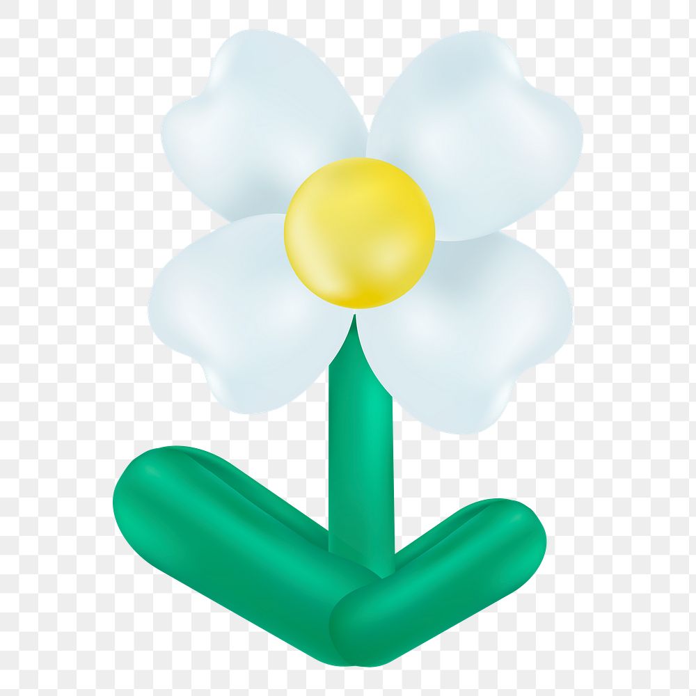 White flower png sticker, transparent background