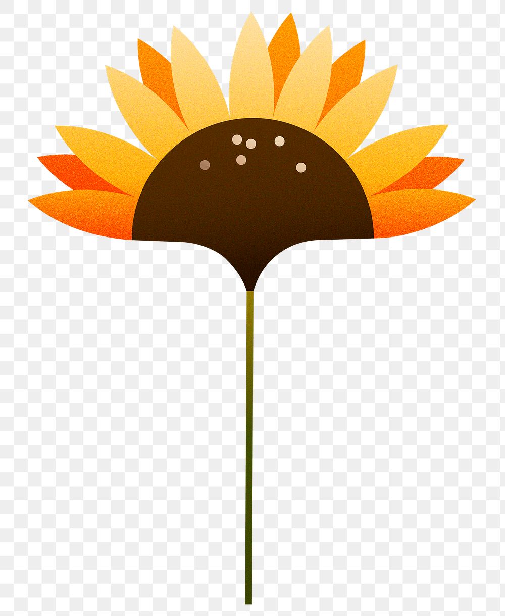 Png geometric sunflower illustration, transparent background