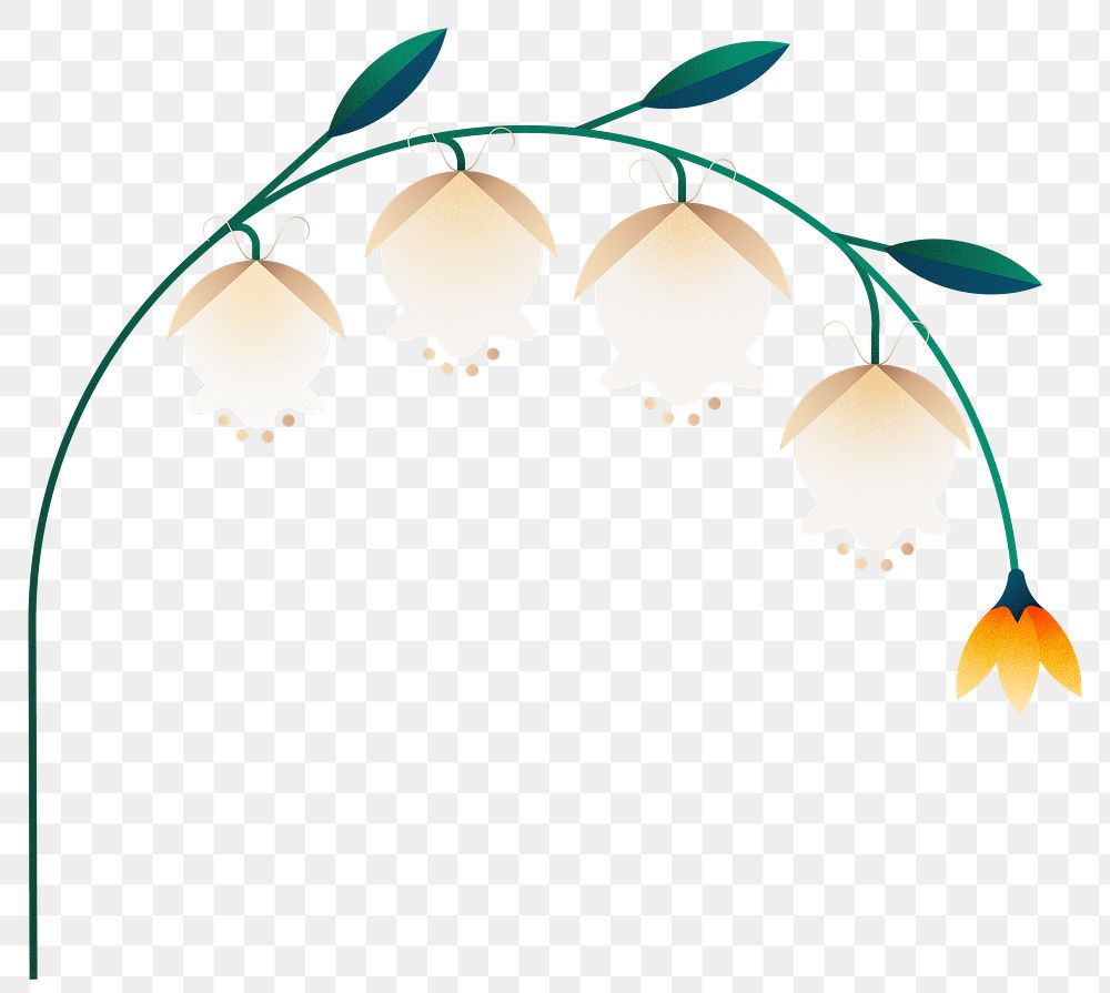 Png abstract flower arch border, transparent background