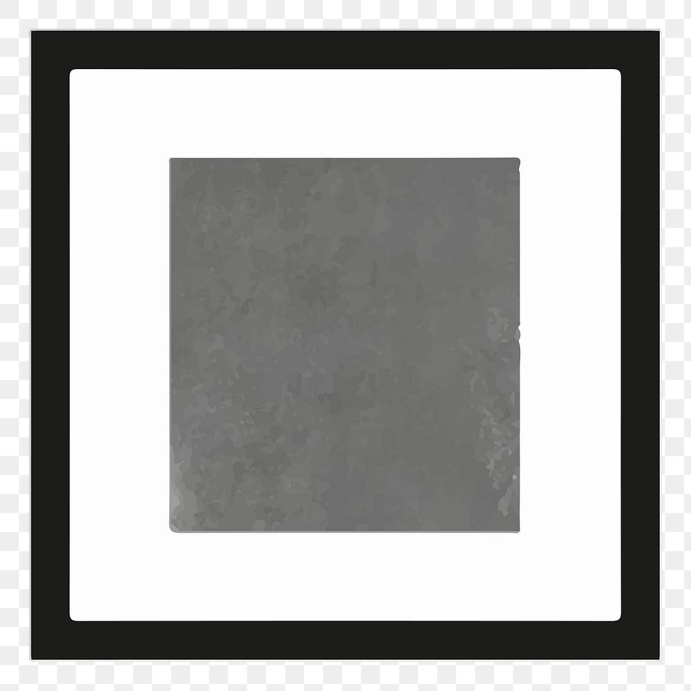 Png monotone picture frame sticker, transparent background