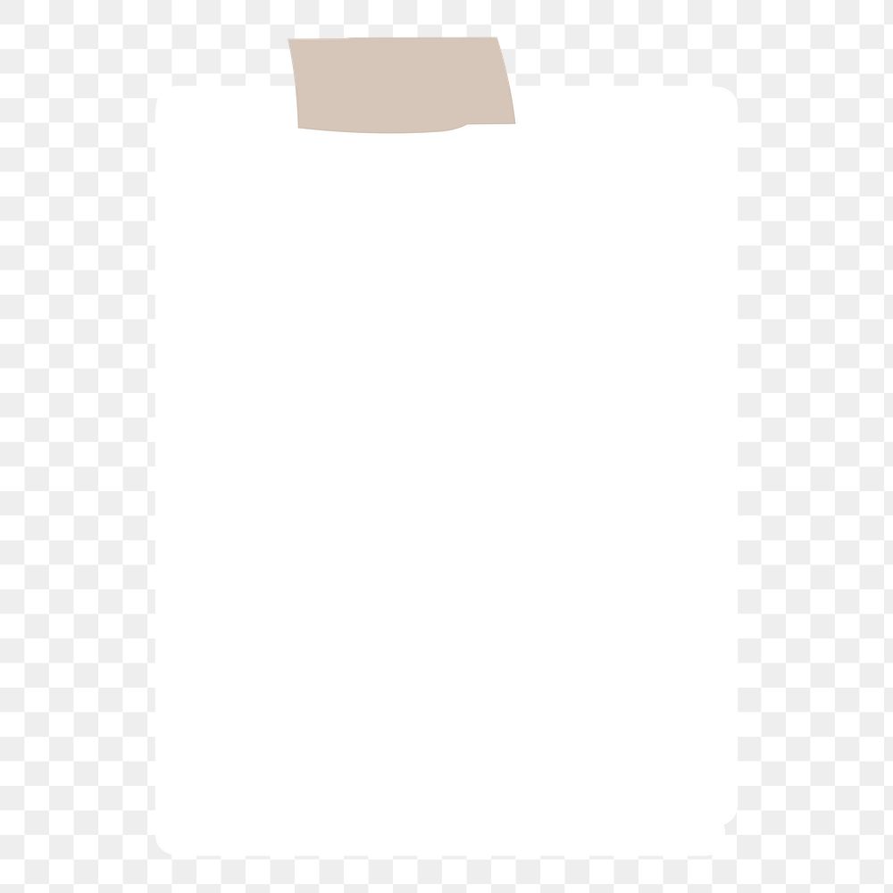 Png white note paper doodle, transparent background