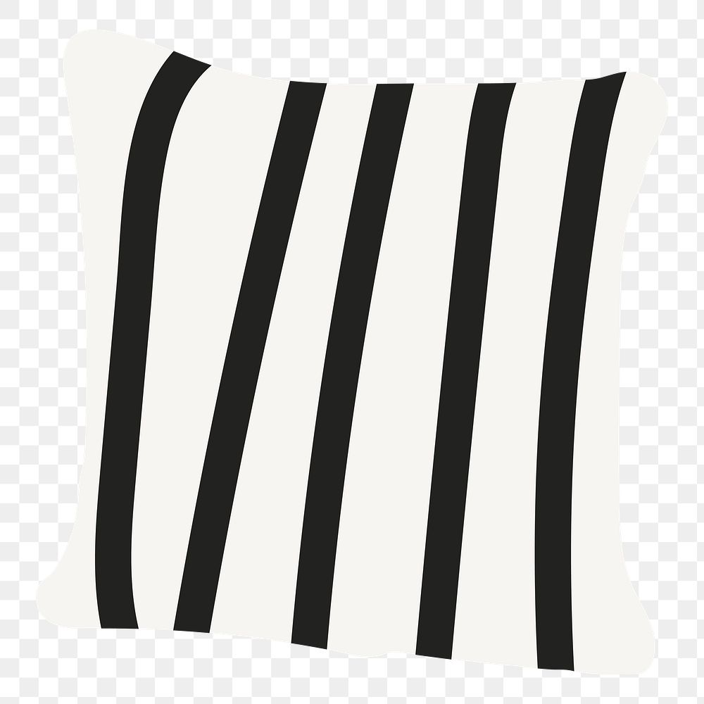 Zebra cushion png, doodle sticker, transparent background