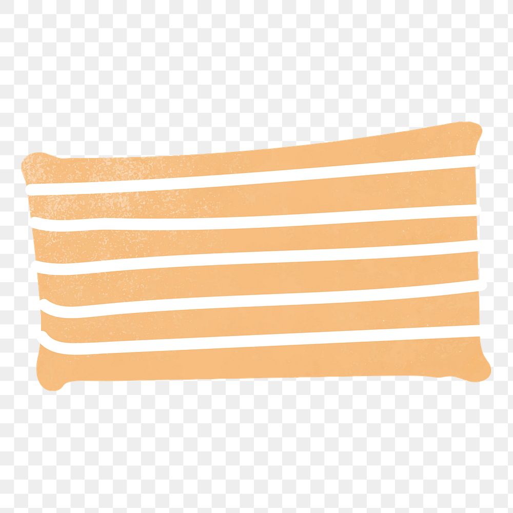 Png yellow stripes pillow sticker, transparent background