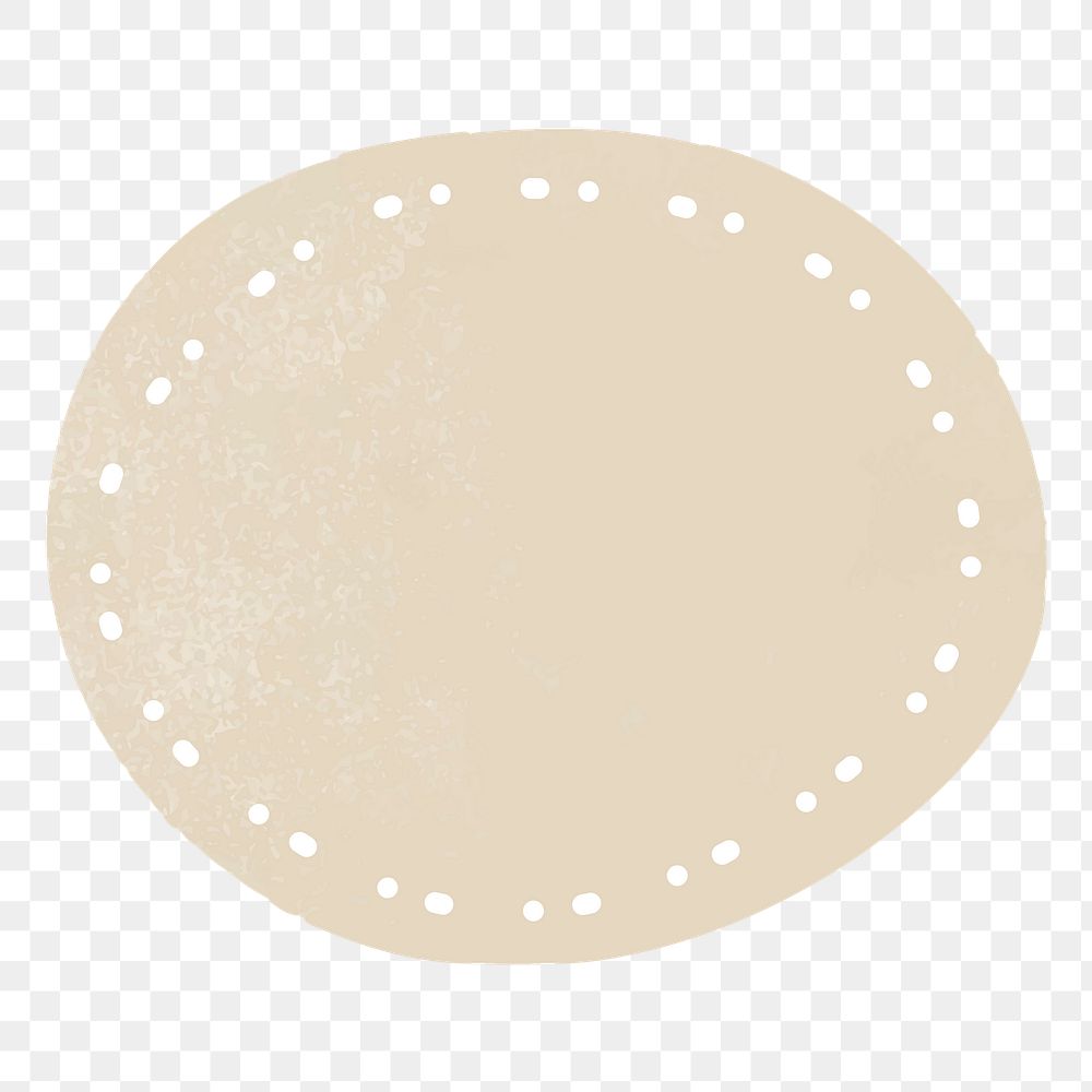 Png round beige cushion sticker, transparent background