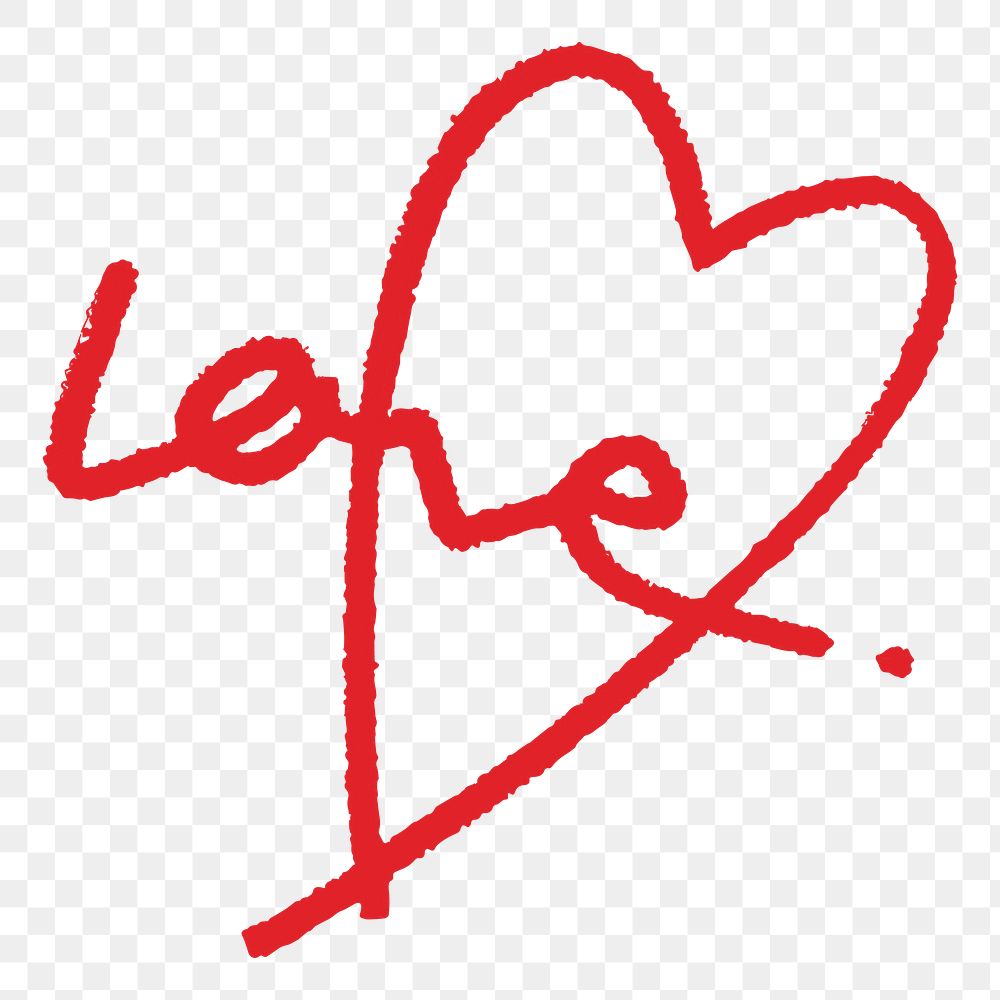 Love heart png Valentine's day doodle sticker, transparent background