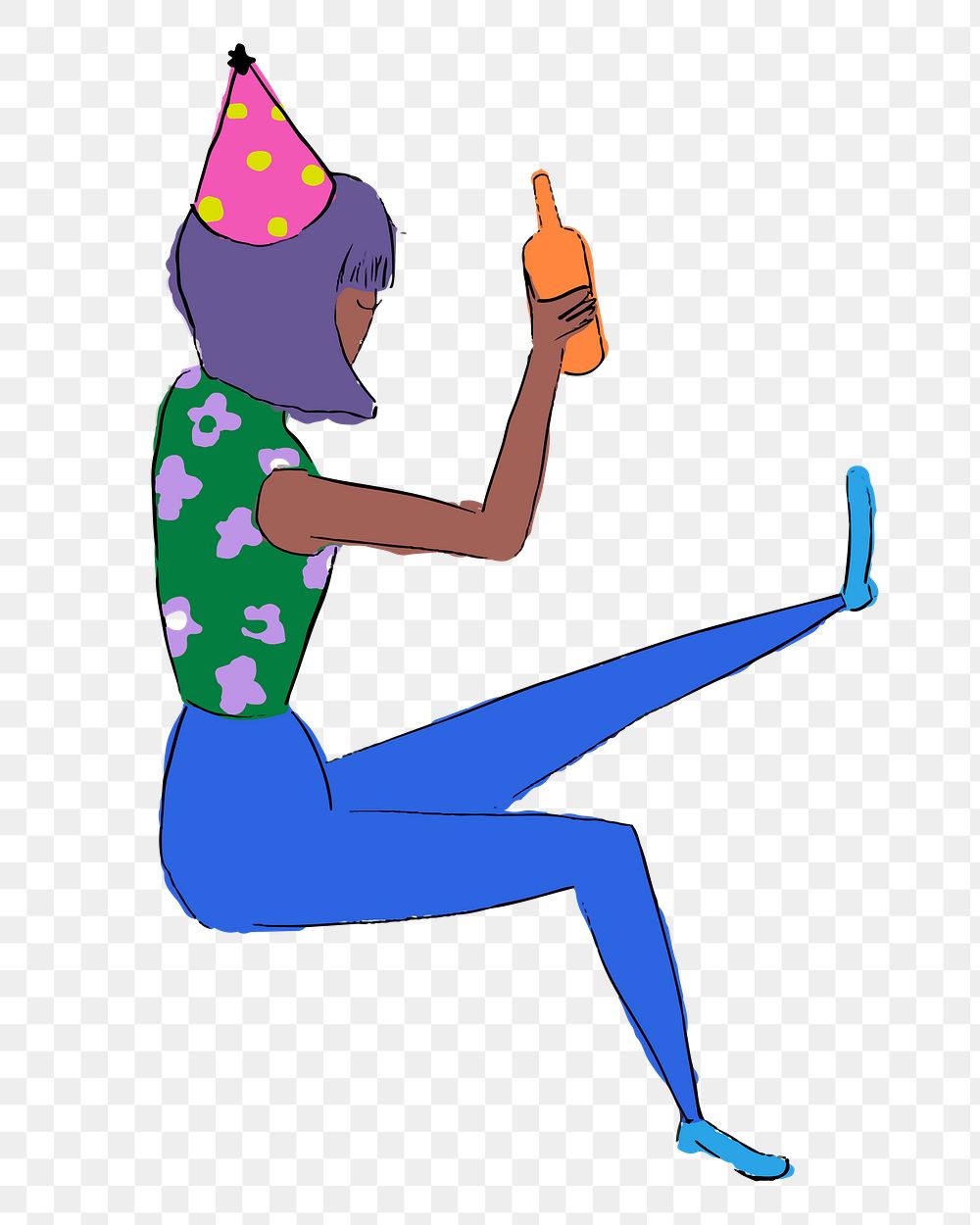 Party woman png sticker illustration, transparent background