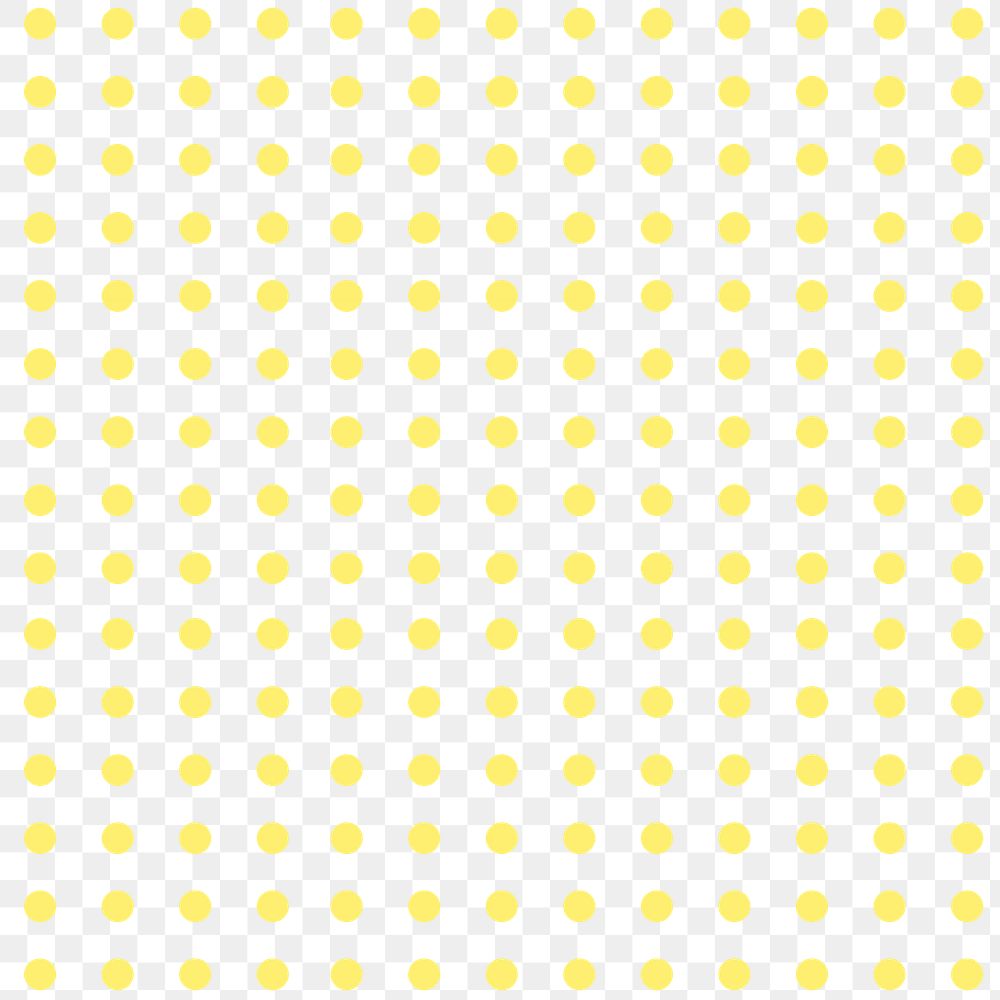 Png yellow polka dot pattern, transparent background