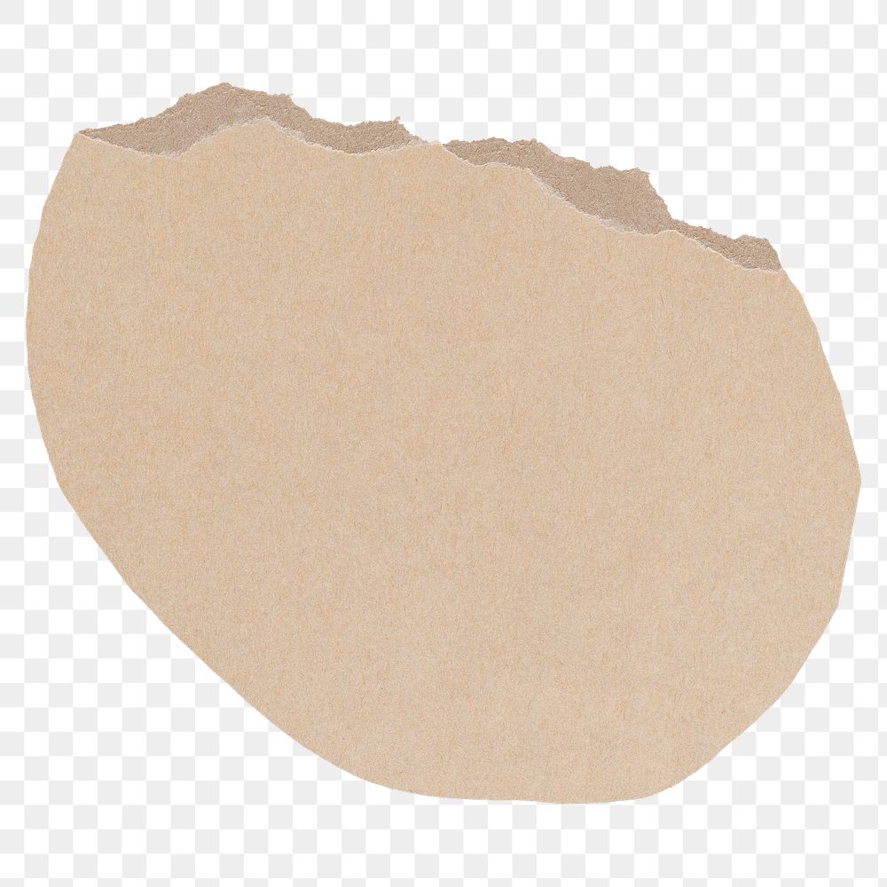 Beige ripped paper png sticker, transparent background