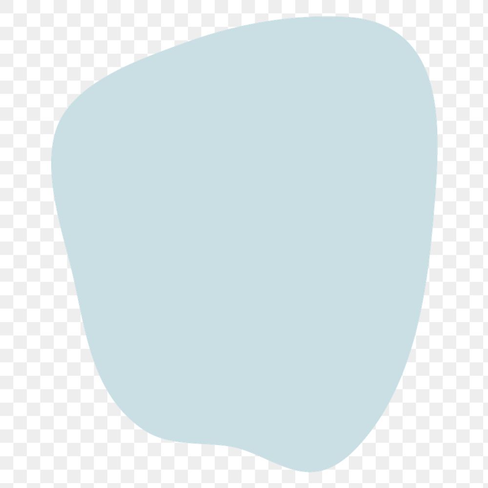 Blue organic shape png badge sticker, transparent background