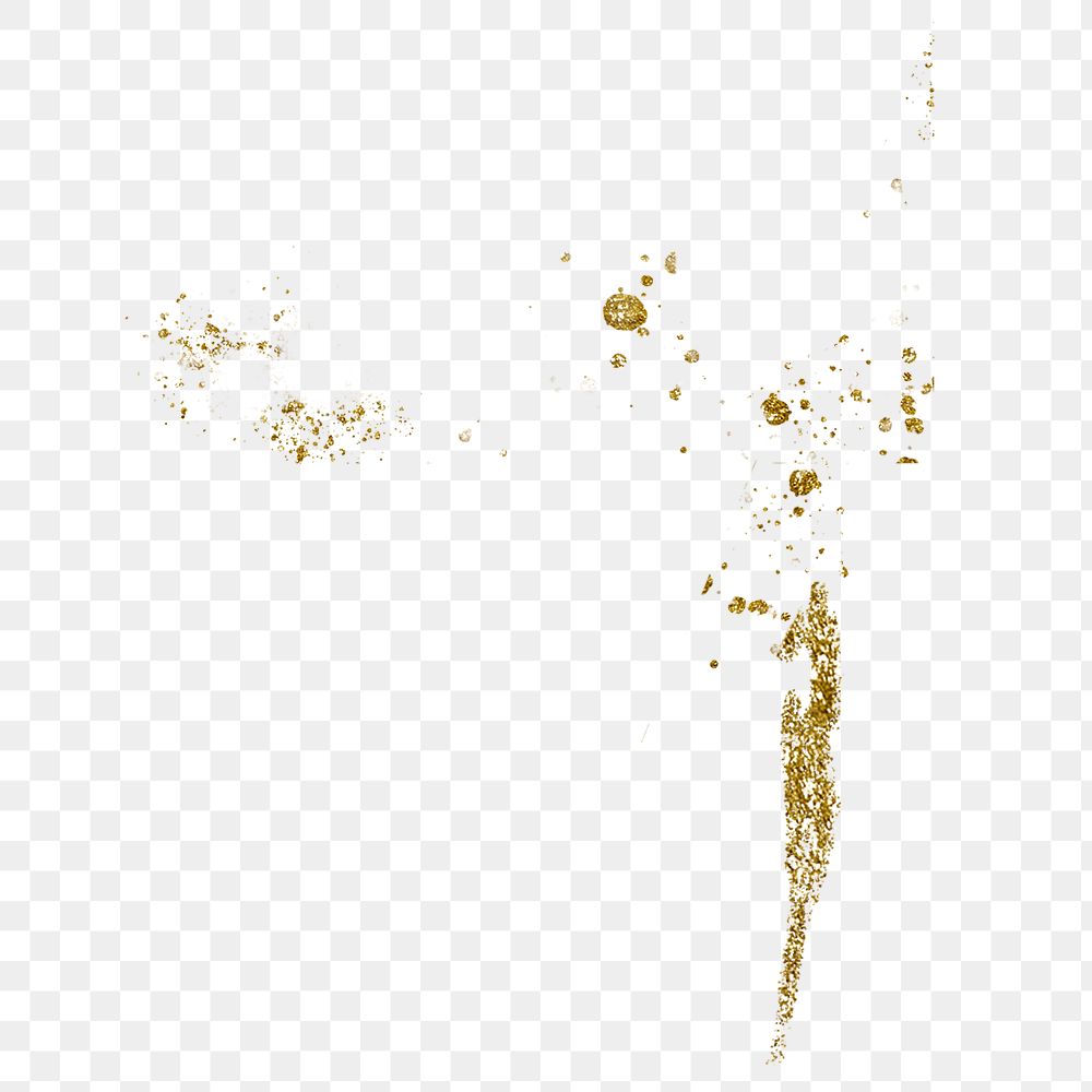 Gold glitter png splash sticker, transparent background