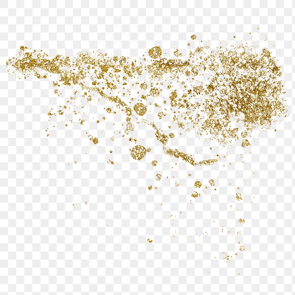 Gold glitter png splash sticker, transparent background