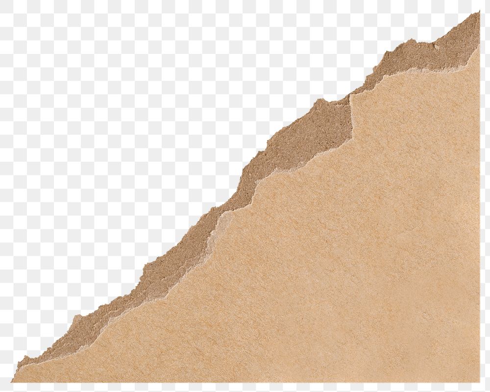 Beige ripped paper png sticker, transparent background