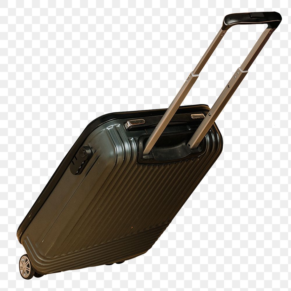Retro luggage png cut out on transparent background 