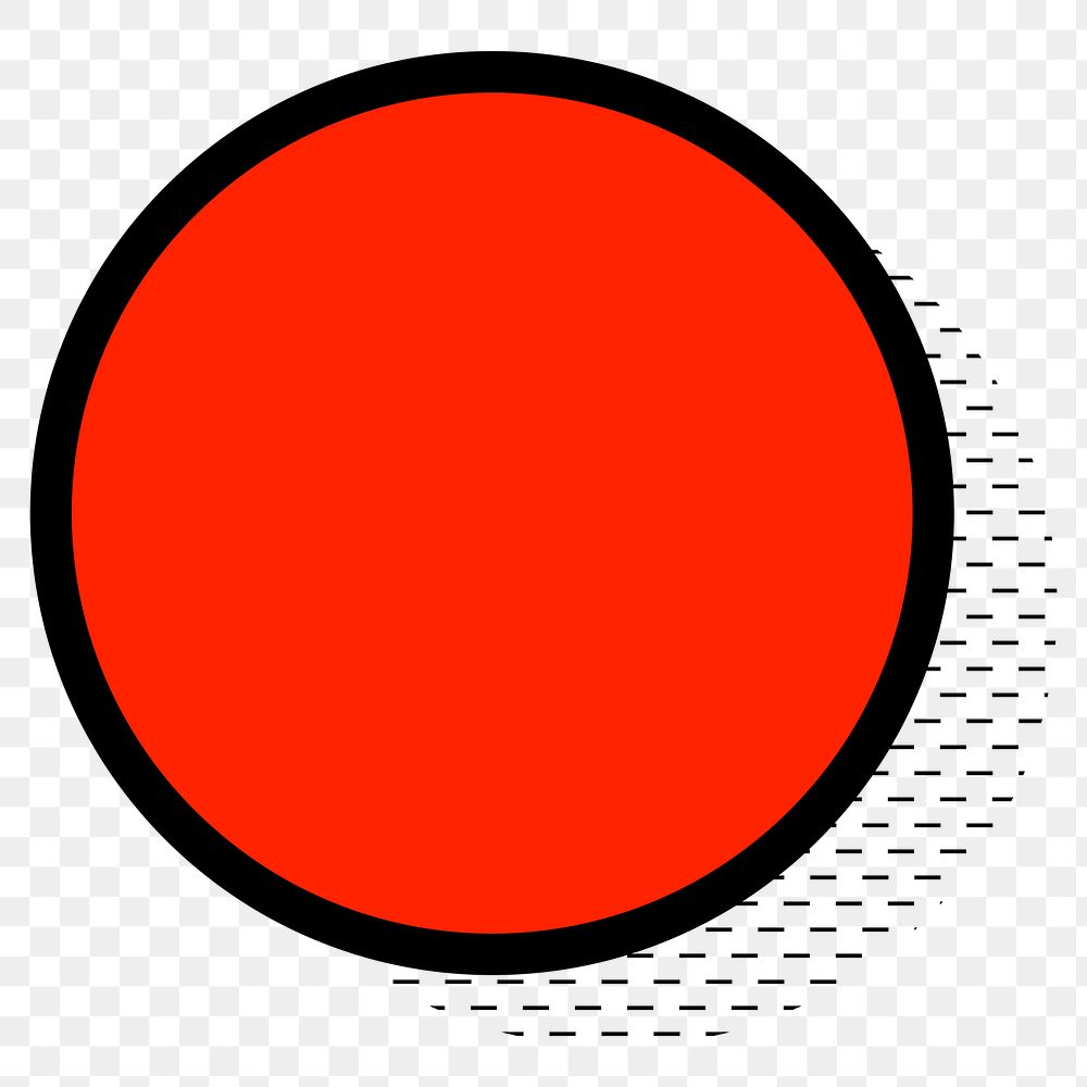 Red circle png shape, transparent background