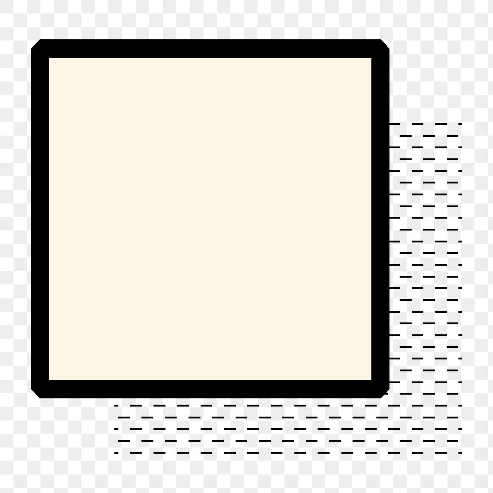 Shadowed square png shape, transparent background