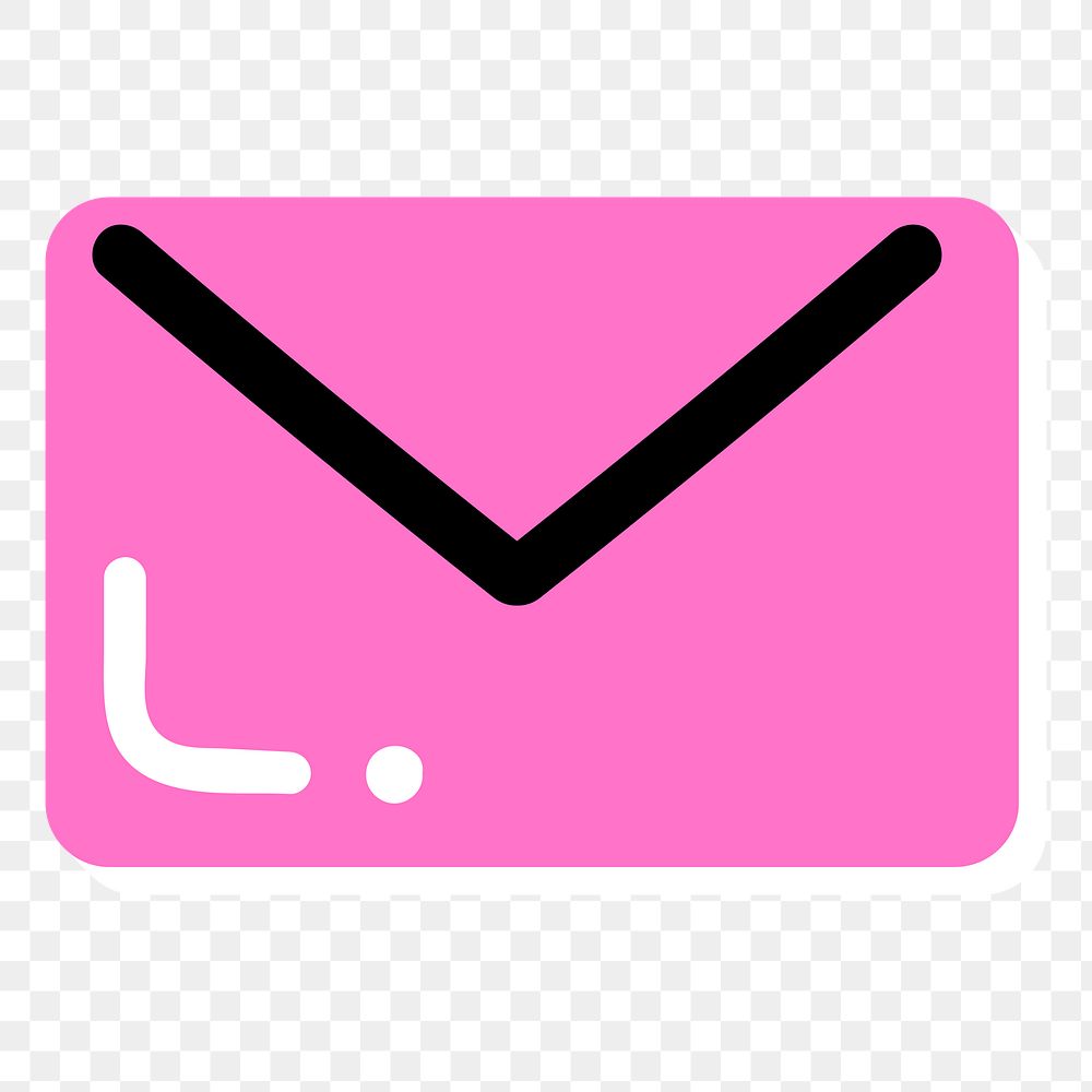 Pink mail envelope png sticker, transparent background