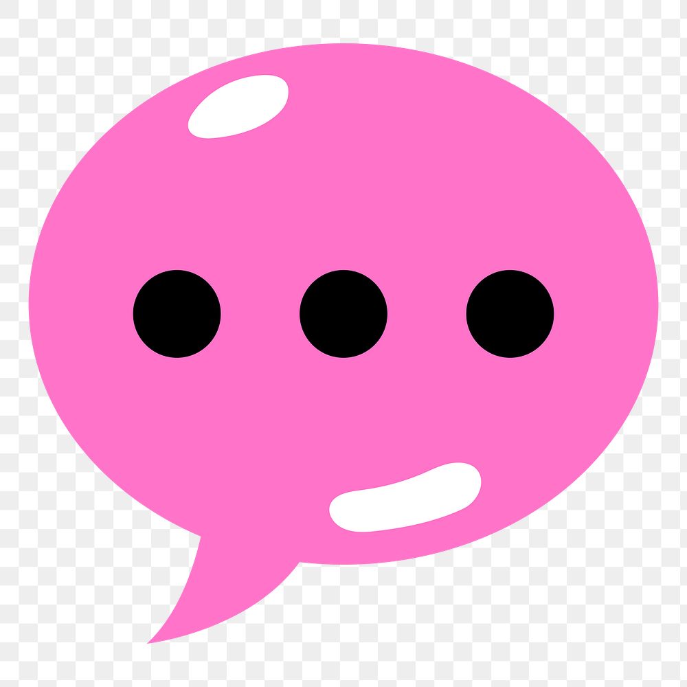 Png pink message icon, transparent background