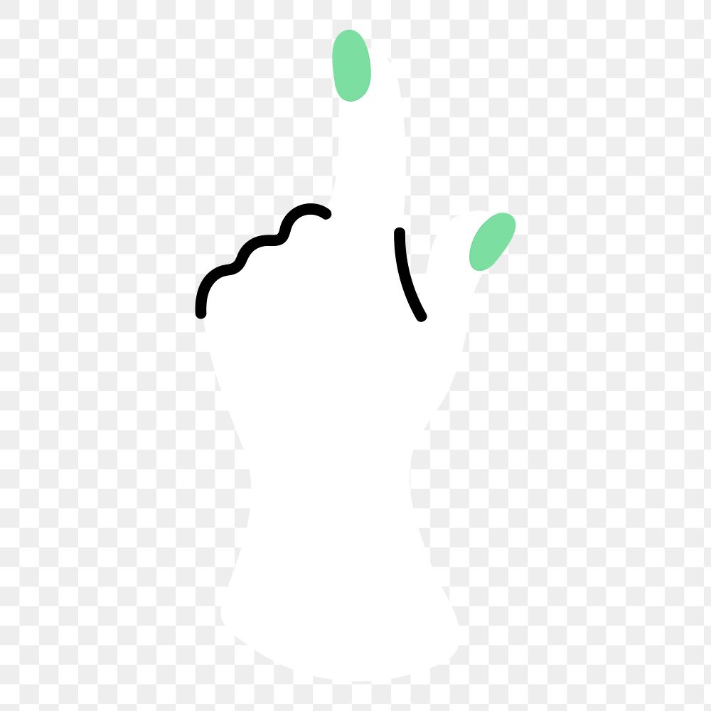 Pointing finger png sticker, transparent background