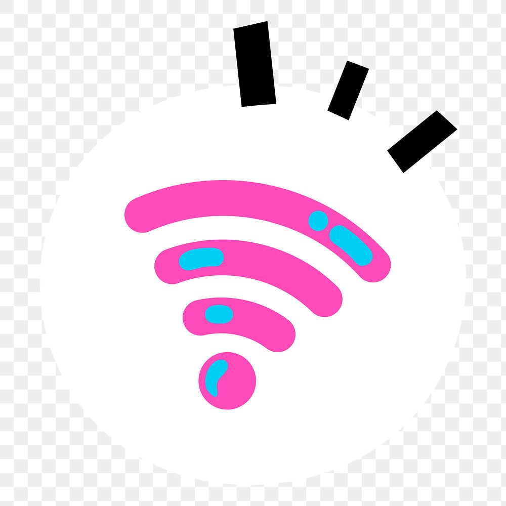 Png cute wifi icon, transparent background