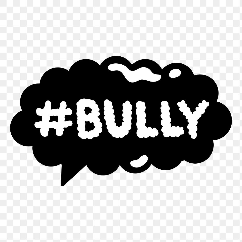 Png bully word bubble sticker, transparent background