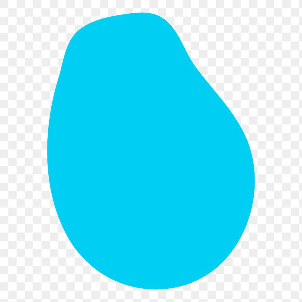 Png blue blob shape, transparent background