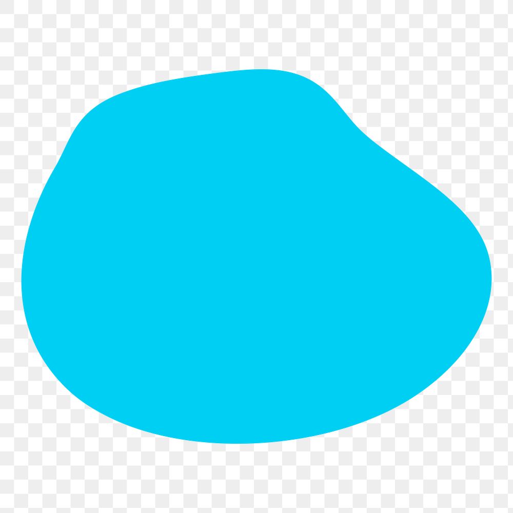 Png blue blob shape, transparent background