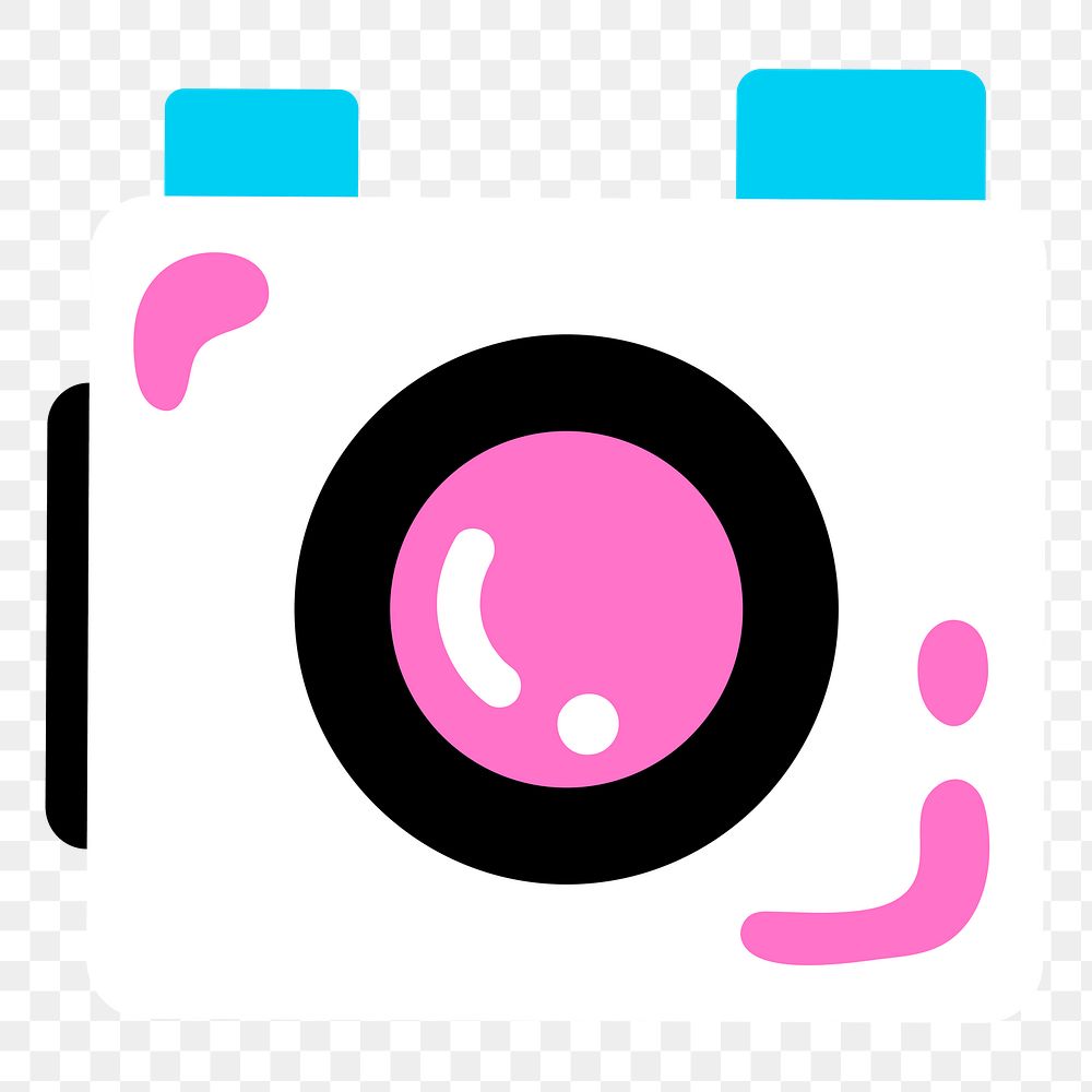 Cute camera png sticker, transparent background
