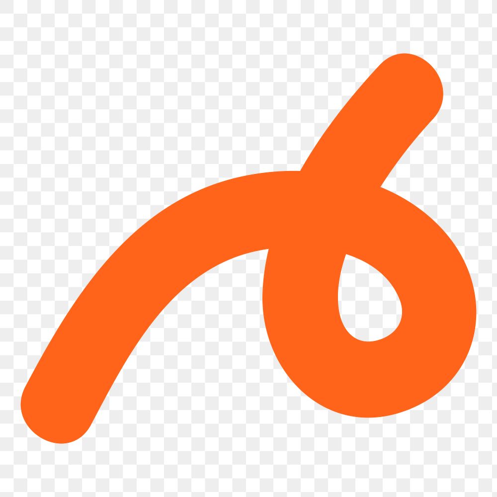 Png orange squiggly line, transparent background