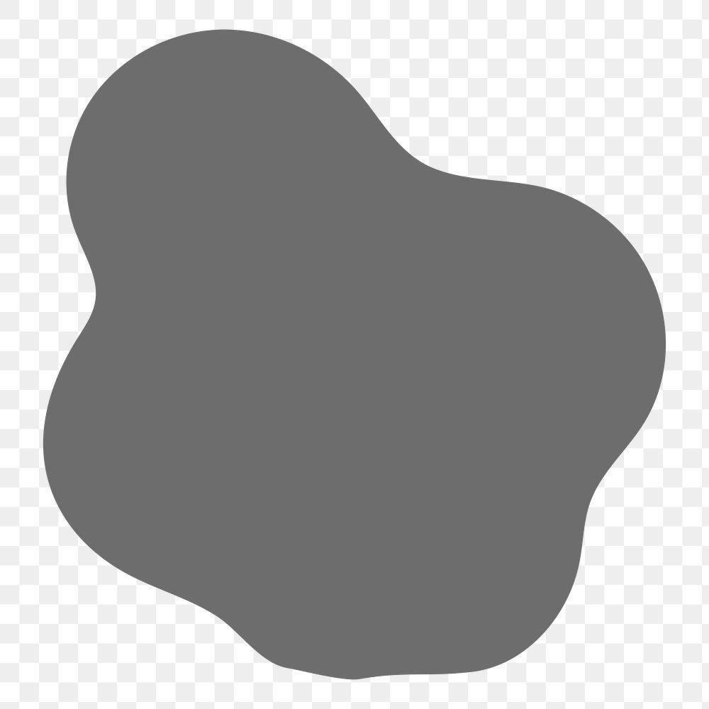Png gray blob shape, transparent background