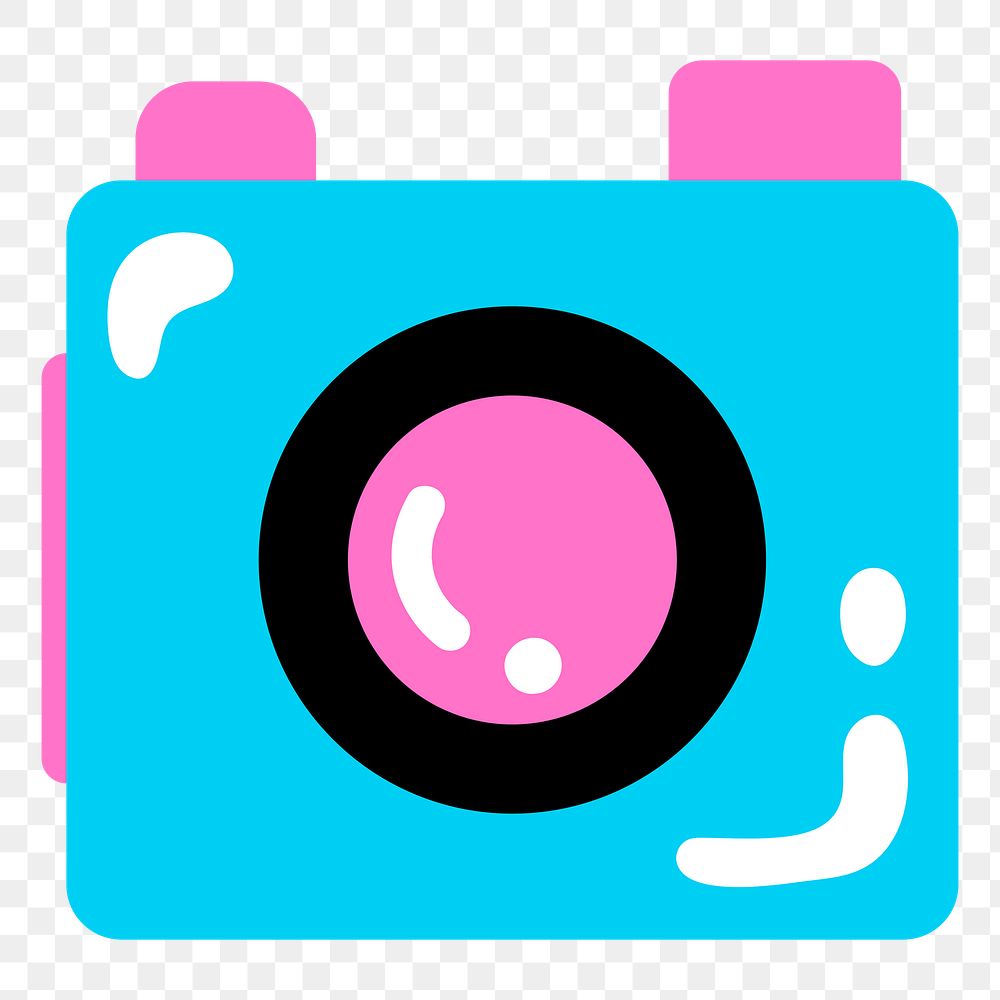 Funky camera png sticker, transparent background